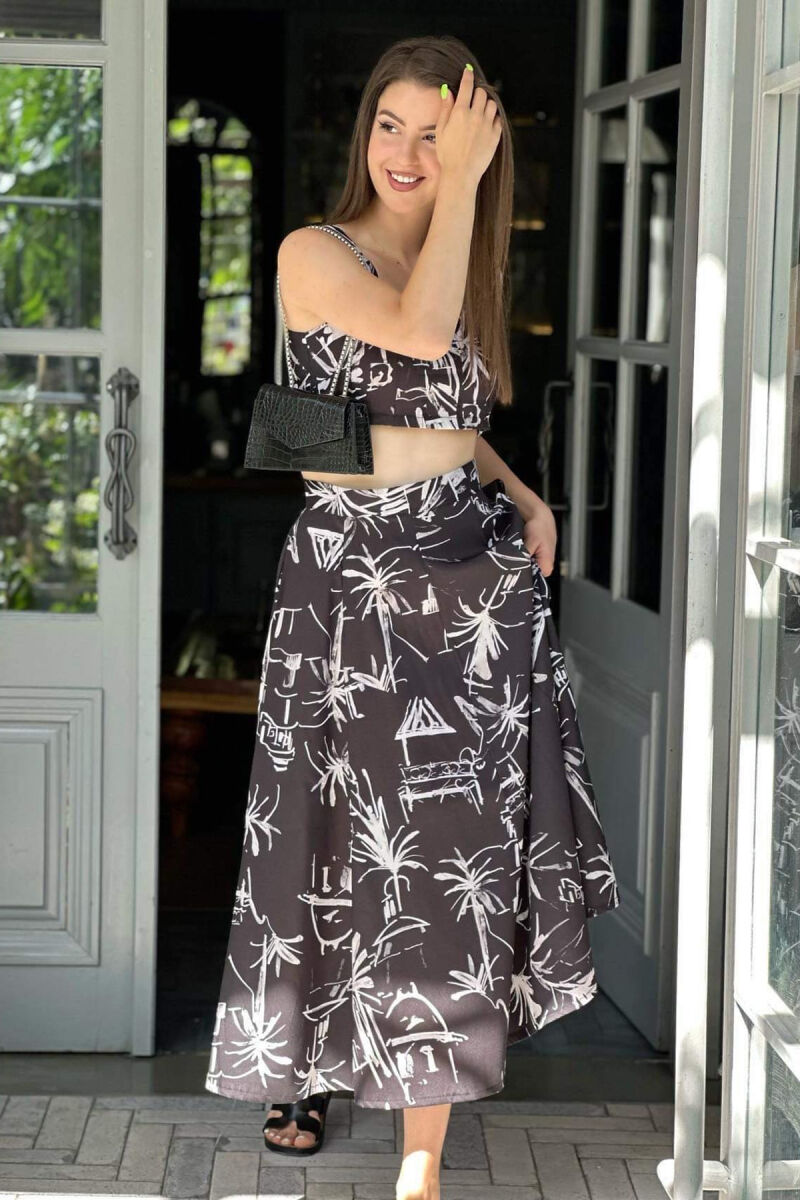 DESIGHN CROP+LONG SKIRT WOMAN SET BLACK/ E ZEZE - 1