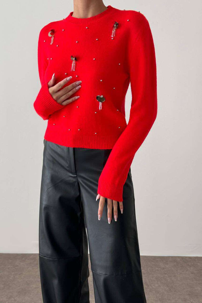 DESIGHN ONE COLOR WOMAN SWEATER RED/E KUQE - 2