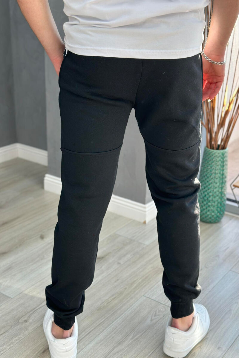 DESIGN ONE COLOR MEN SWEATPANTS BLACK/ E ZEZE - 3