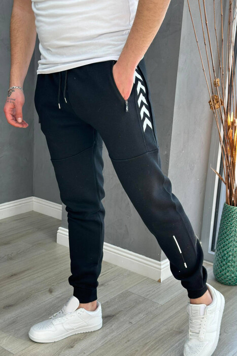 DESIGN ONE COLOR MEN SWEATPANTS BLACK/ E ZEZE - 5