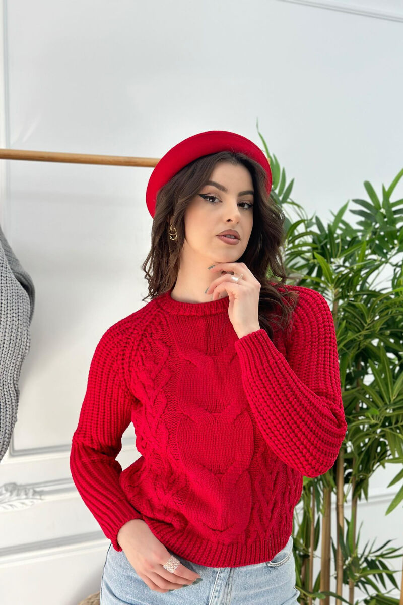 DESIGN ONE COLOR WOMAN SWEATER RED/E KUQE - 4