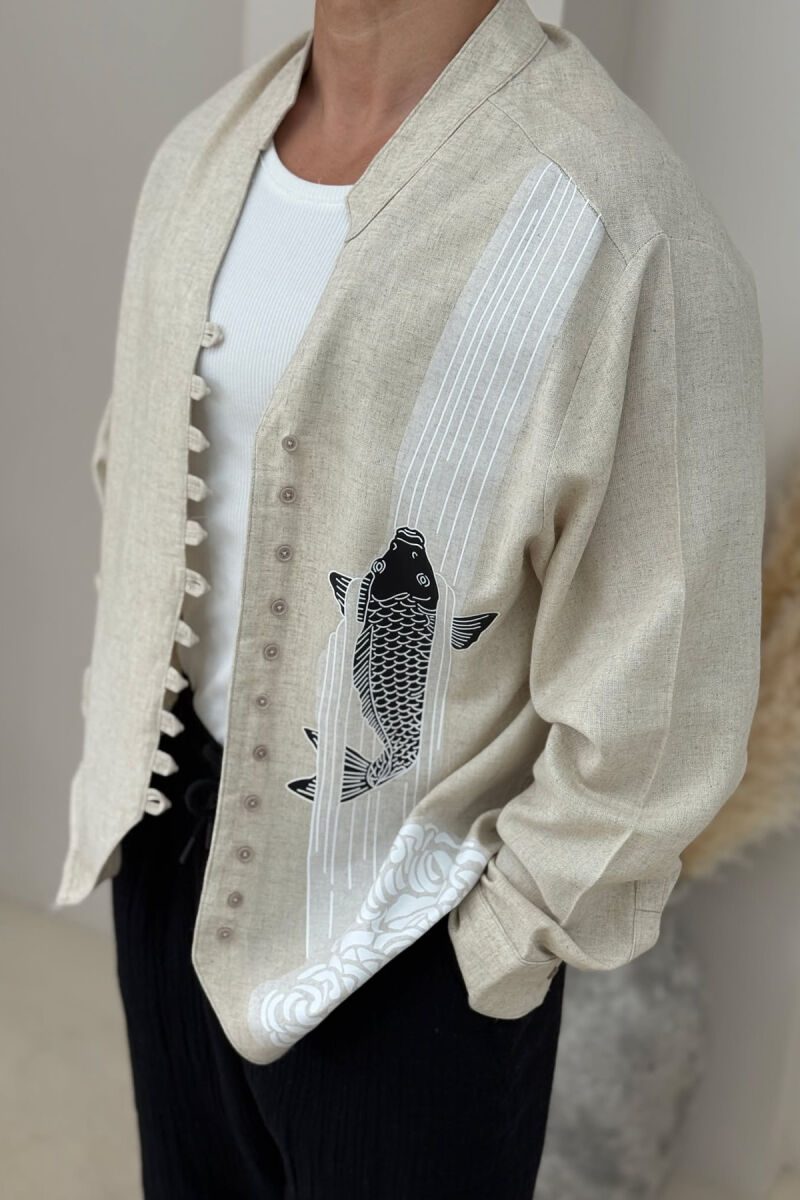 DESIGNED SIMPLE MEN SHIRT BEIGE/BEZHE - 2