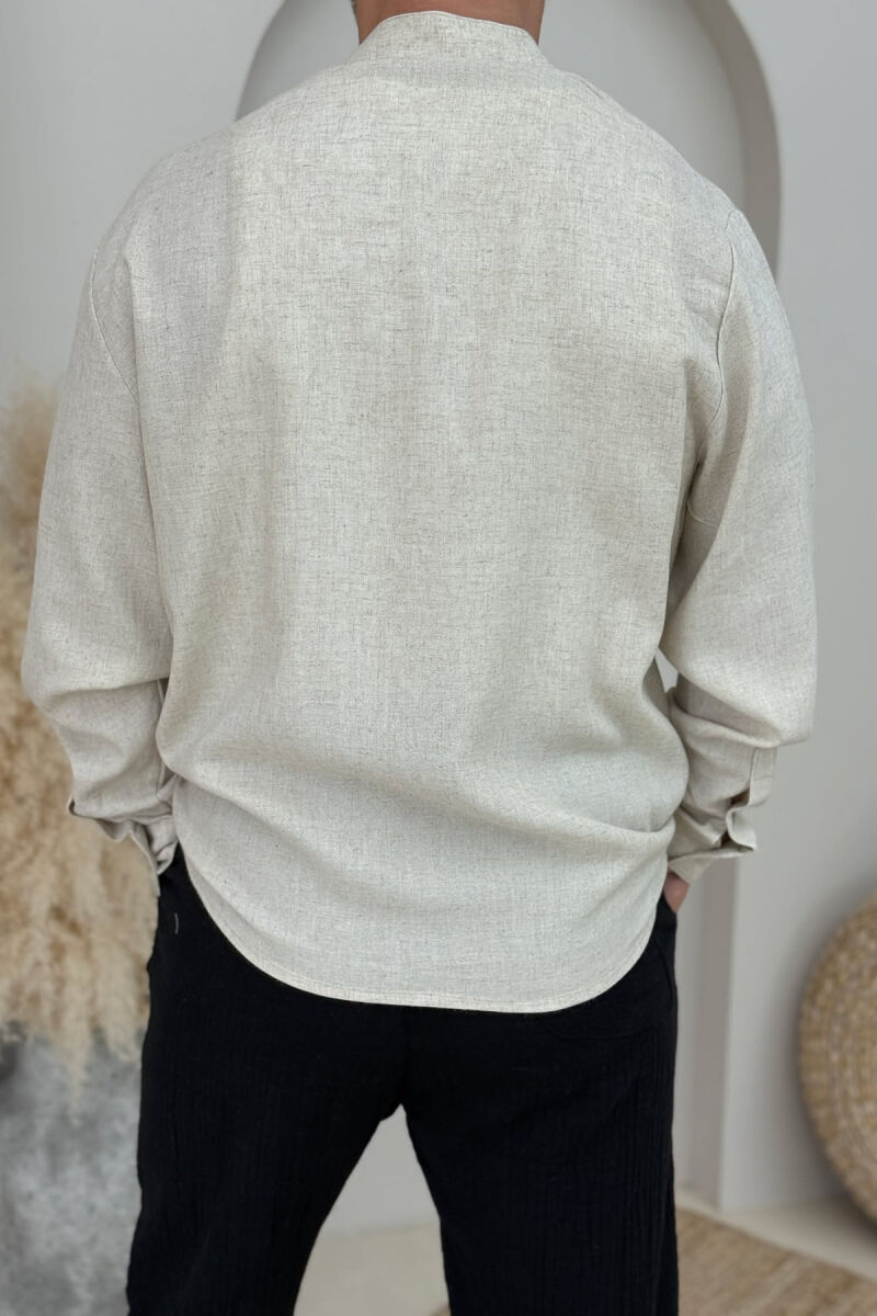 DESIGNED SIMPLE MEN SHIRT BEIGE/BEZHE - 3