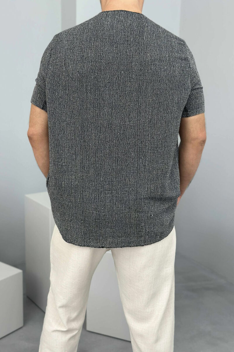 DETAILS SIMPLE MEN T-SHIRT DARK GREY/GEE - 3