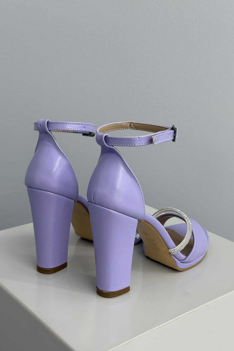 DIAMOND DETAILS HIGH HEEL WOMEN SANDALS PURPLE/LEJLA - 6