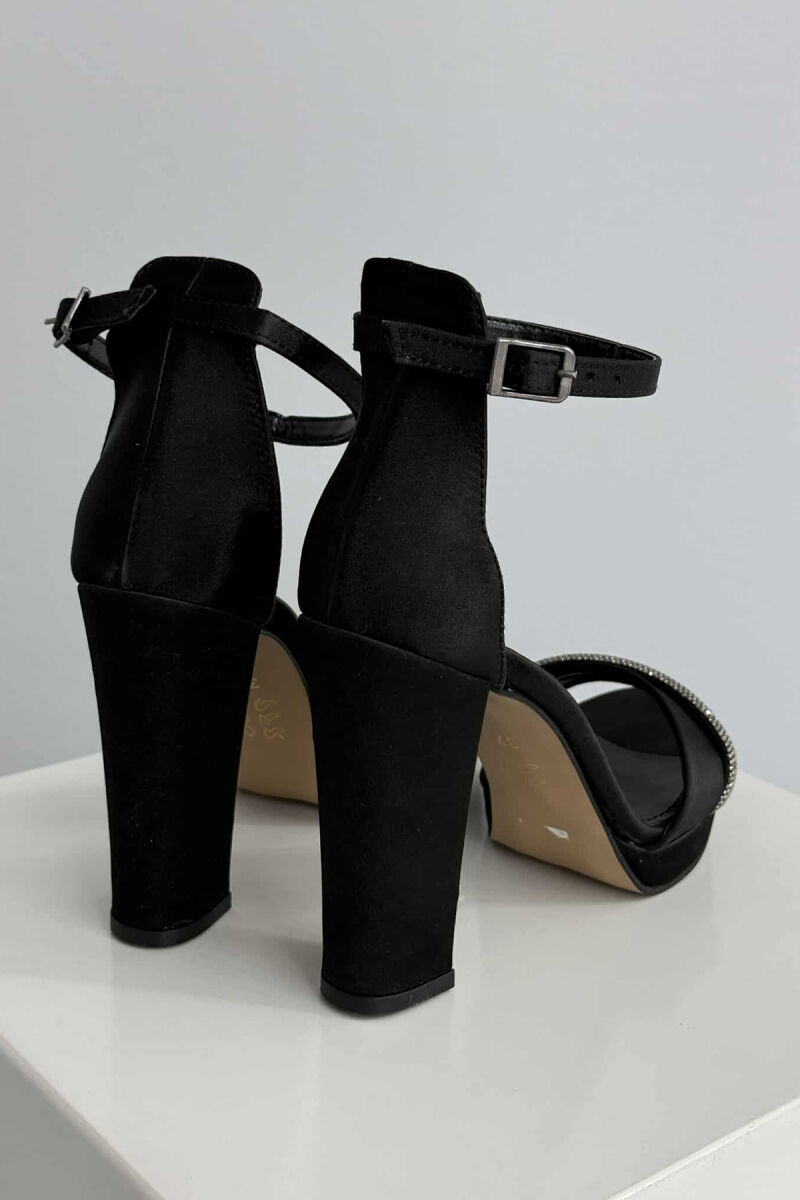 DIAMOND STRAP DETAIL HIGH HEEL WOMEN SANDALS BLACK/ E ZEZE - 4