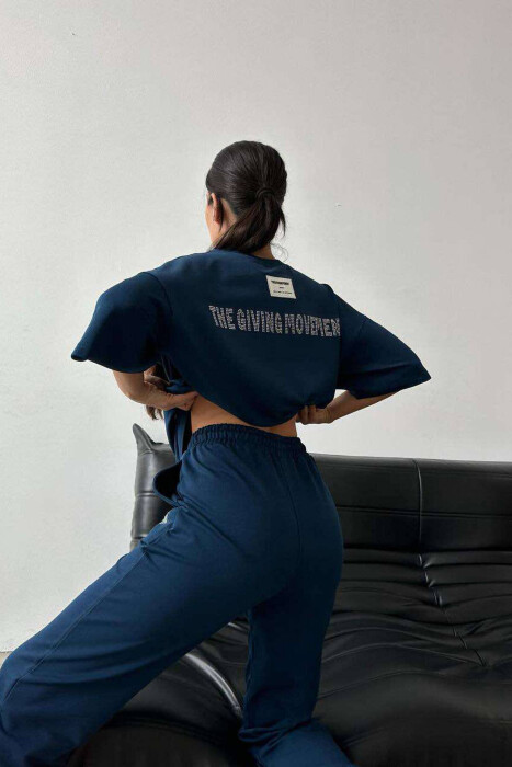 DIAMOND WRITTING T-SHIRT+SWEATPANTS WOMEN SET BLUE/BLU - 2