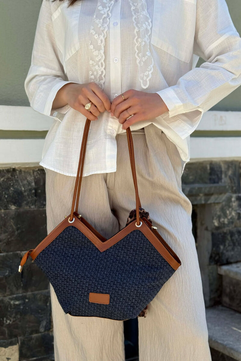 DIFFERENT DESIGN WOMAN BAG DARK BLUE/BEE - 1