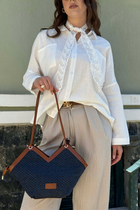 DIFFERENT DESIGN WOMAN BAG DARK BLUE/BEE - 3