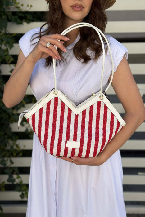 DIFFERENT DESIGN WOMAN BAG WHITE-RED/BAKU 