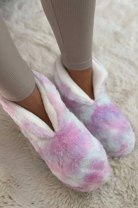 DIFFERENT COLORS ANKLE SLIPPERS WOMAN HOME SLIPPERS LIGHT PURPLE/LEZB - 1