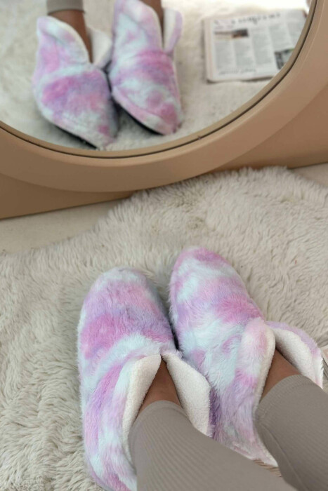 DIFFERENT COLORS ANKLE SLIPPERS WOMAN HOME SLIPPERS LIGHT PURPLE/LEZB - 3