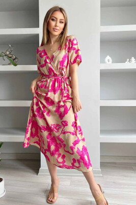 DIFFERENT COLORS LONG DRESS FUCHSIA/CIKLAMI 