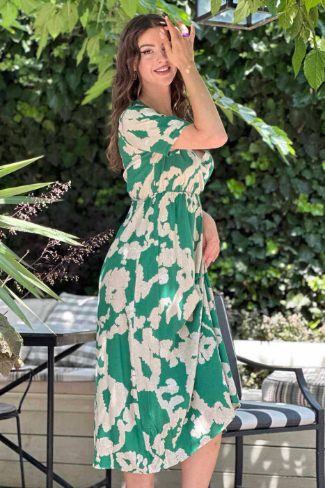 DIFFERENT COLORS LONG DRESS GREEN/JESHILE - 2