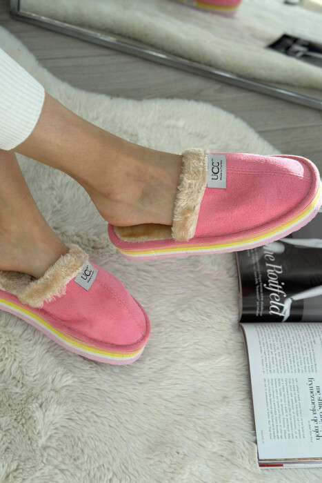 DIFFERENT COLORS WOMAN HOME SLIPPERS PINK/ROZE - 3