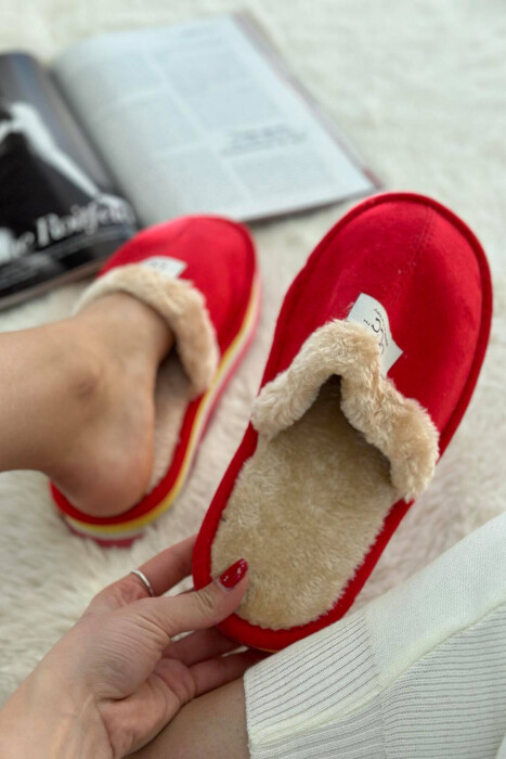 DIFFERENT COLORS WOMAN HOME SLIPPERS RED/E KUQE - 3