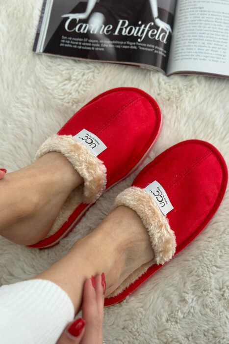 DIFFERENT COLORS WOMAN HOME SLIPPERS RED/E KUQE - 4