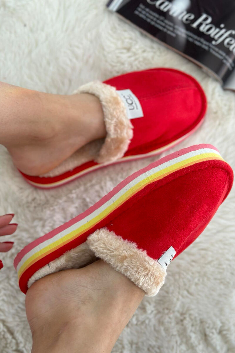 DIFFERENT COLORS WOMAN HOME SLIPPERS RED/E KUQE - 5