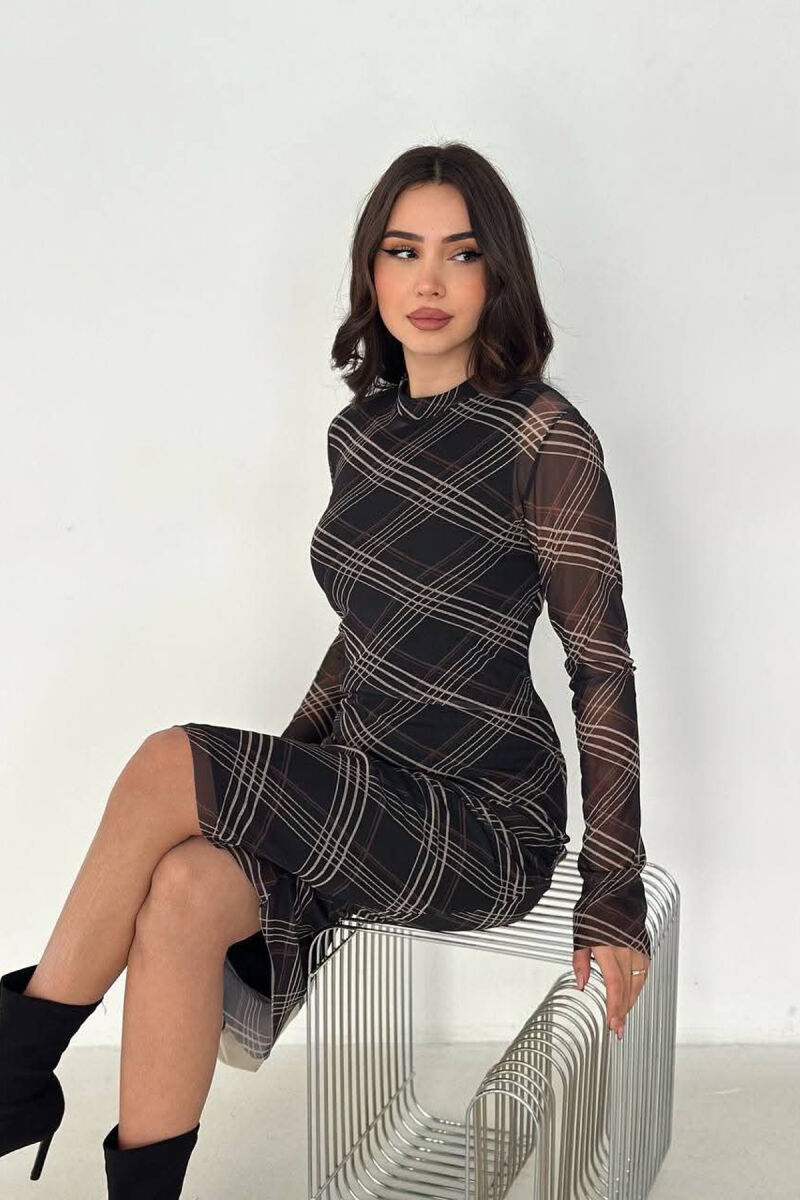 DIFFERENT DESIGN LONG SLEEVE WOMAN DRESS BLACK/ E ZEZE - 2