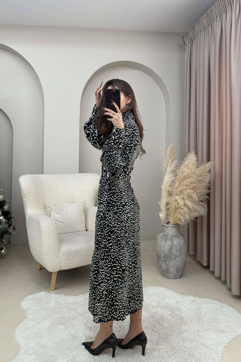 DIFFERENT DESIGN LONG WOMEN DRESS BLACK-WHITE/ZEBA - 4