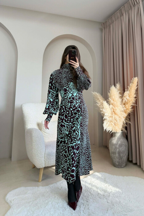 DIFFERENT DESIGN LONG WOMEN DRESS BROWN/KAFE 