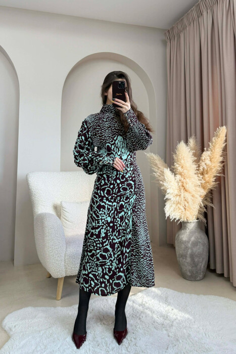 DIFFERENT DESIGN LONG WOMEN DRESS BROWN/KAFE - 2