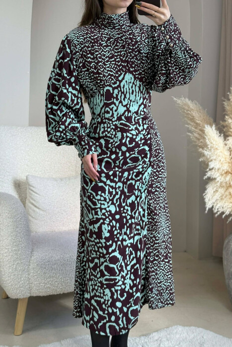 DIFFERENT DESIGN LONG WOMEN DRESS BROWN/KAFE - 5