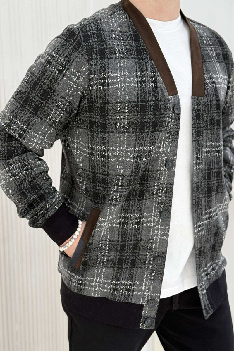 DIFFERENT DESIGN MEN CARDIGAN GREY/GRI - 2