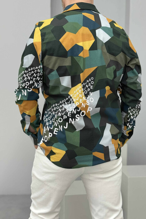DIFFERENT DESIGN POCKETS DETAIL MEN SHIRT GREEN/JESHILE - 2