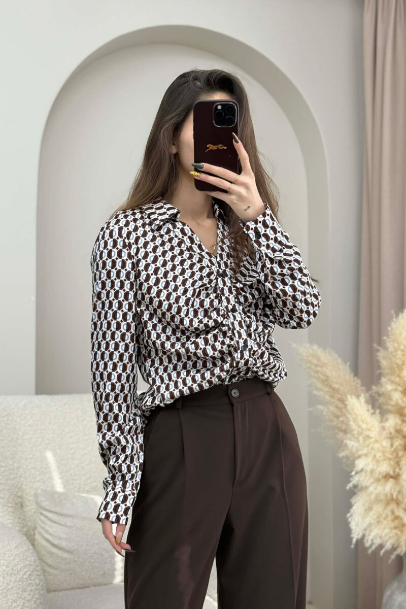 DIFFERENT DESIGN SIMPLE WOMEN SHIRT BROWN/KAFE - 1