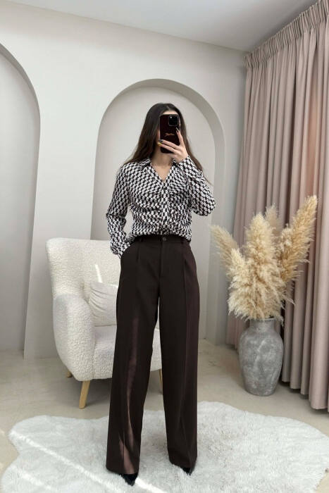 DIFFERENT DESIGN SIMPLE WOMEN SHIRT BROWN/KAFE - 2