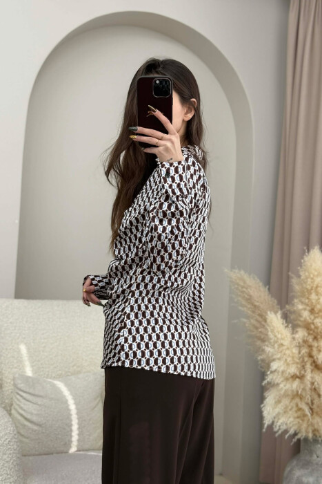 DIFFERENT DESIGN SIMPLE WOMEN SHIRT BROWN/KAFE - 3