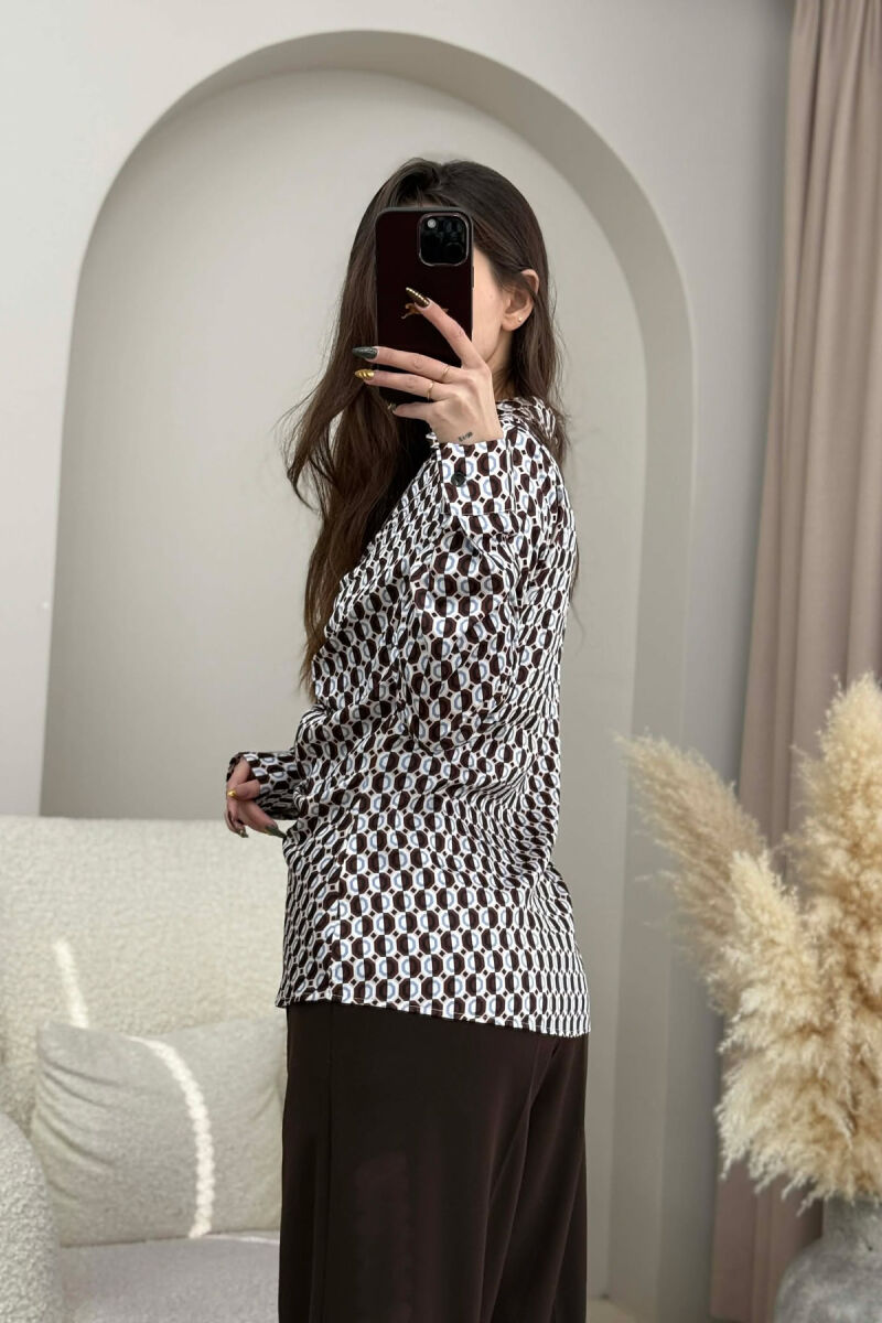 DIFFERENT DESIGN SIMPLE WOMEN SHIRT BROWN/KAFE - 3