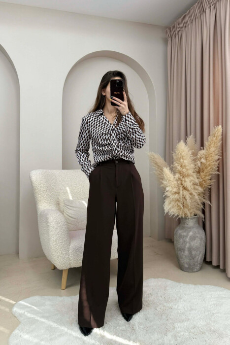 DIFFERENT DESIGN SIMPLE WOMEN SHIRT BROWN/KAFE - 4