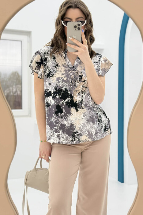 DIFFERENT PATTERN WOMEN SHIRT GREY/GRI - 2