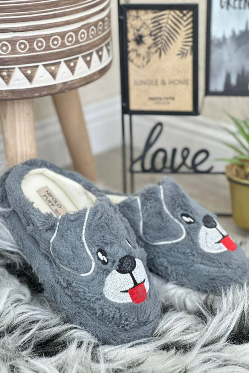 DOG HOME SLIPPERS WOMAN DARK GREY/GEE - 1