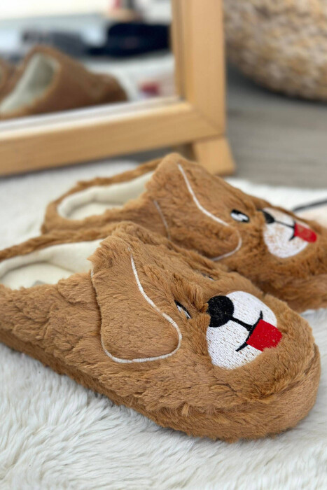 DOG HOME SLIPPERS WOMAN LIGHT BROWN/KAZB - 4