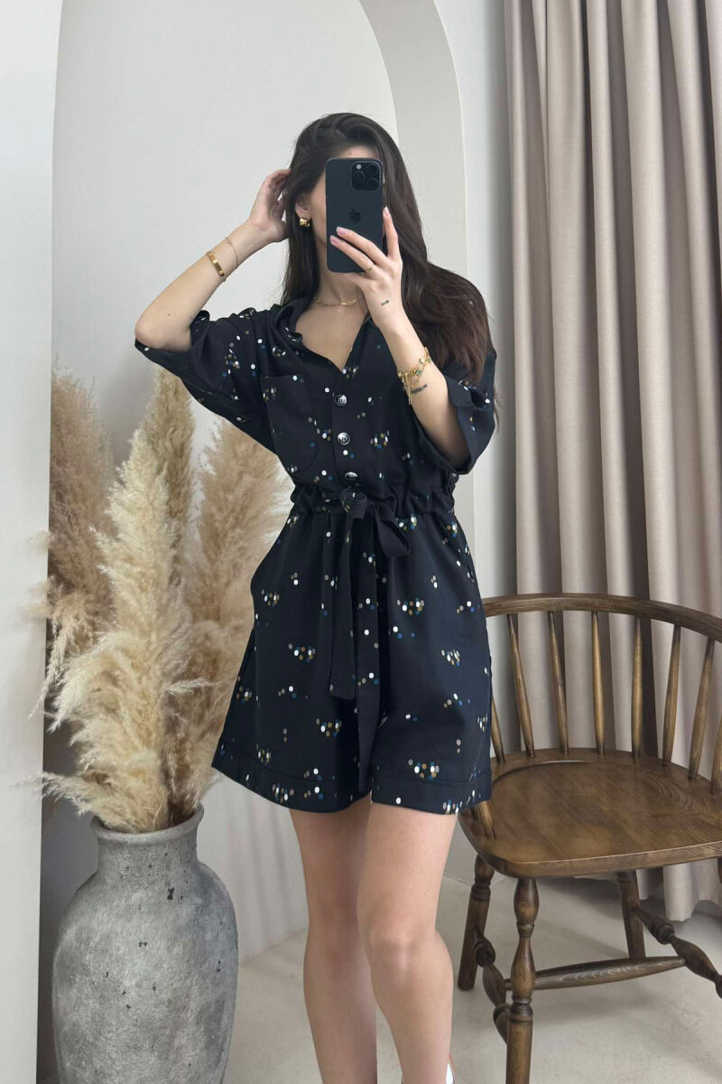 DOTS BELT WOMEN JUMPSUIT BLACK/ E ZEZE - 1