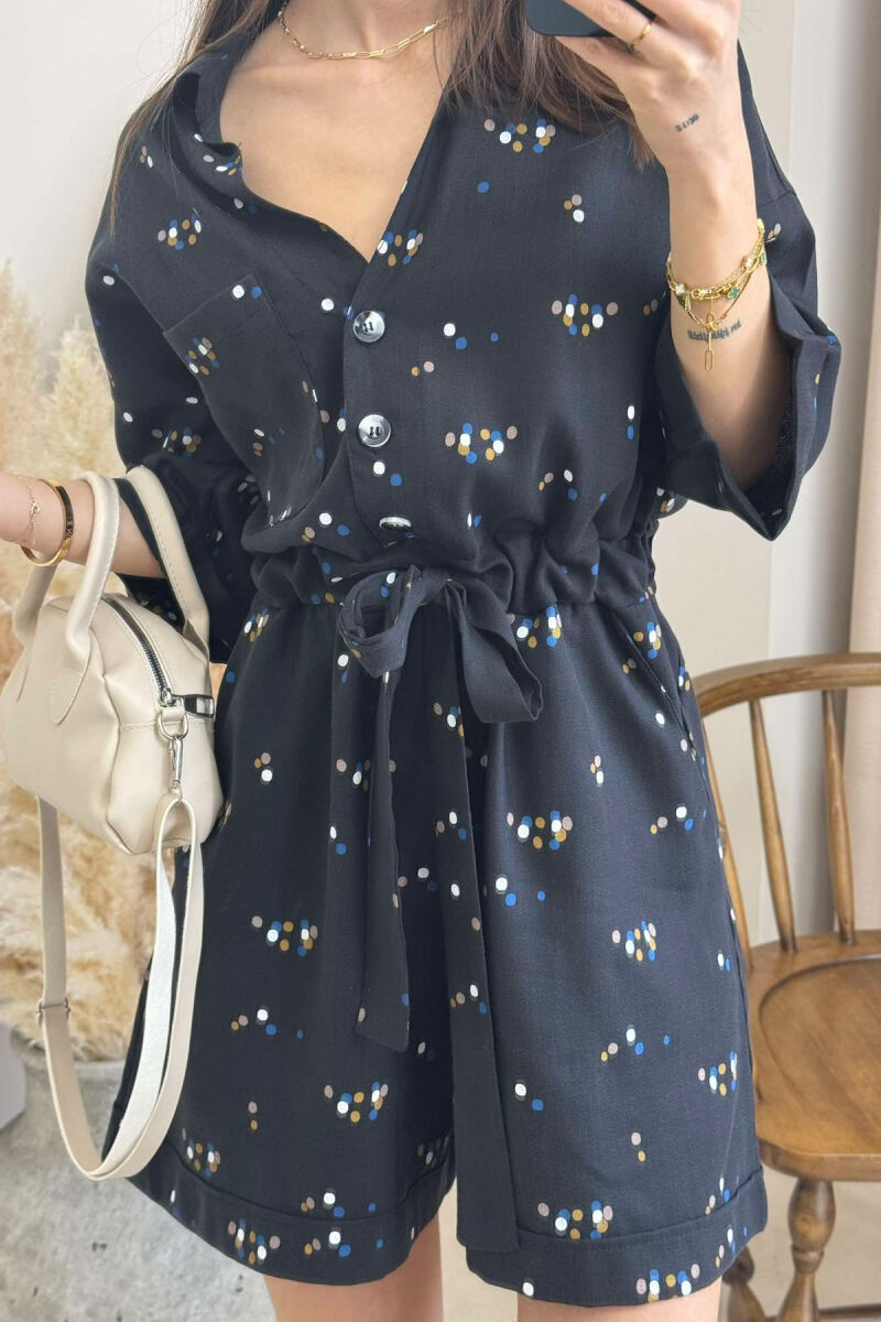 DOTS BELT WOMEN JUMPSUIT BLACK/ E ZEZE - 4