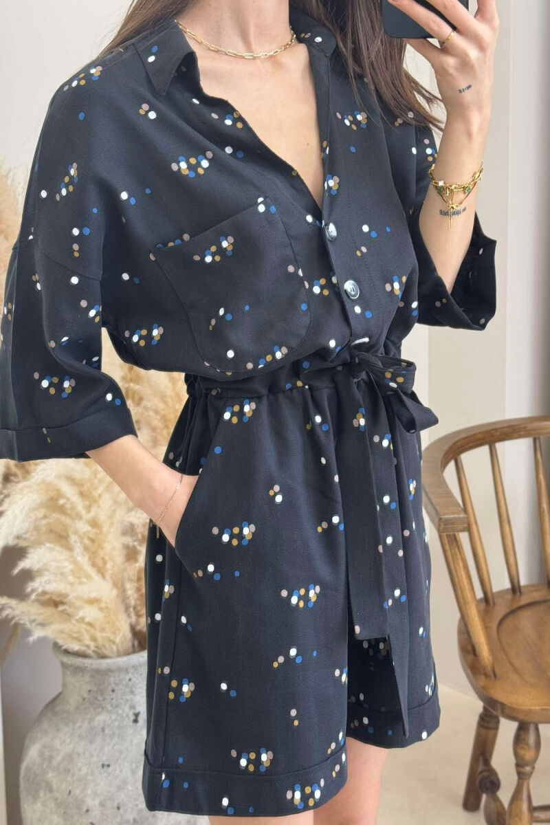 DOTS BELT WOMEN JUMPSUIT BLACK/ E ZEZE - 5