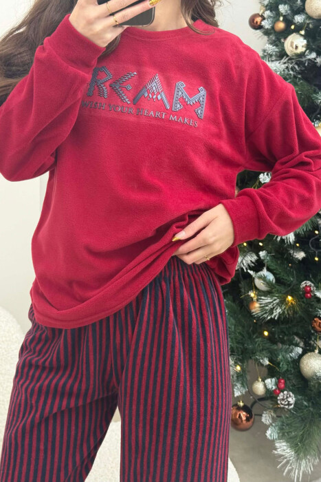 DREAM FRONT WRITTING WOMEN PYJAMAS RED/E KUQE - 3