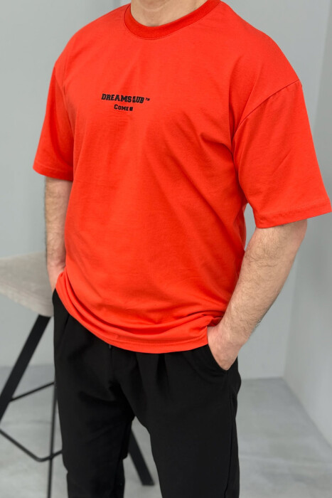 DREAMS CLUB WRITTING MEN T-SHIRT DARK ORANGE/POE 