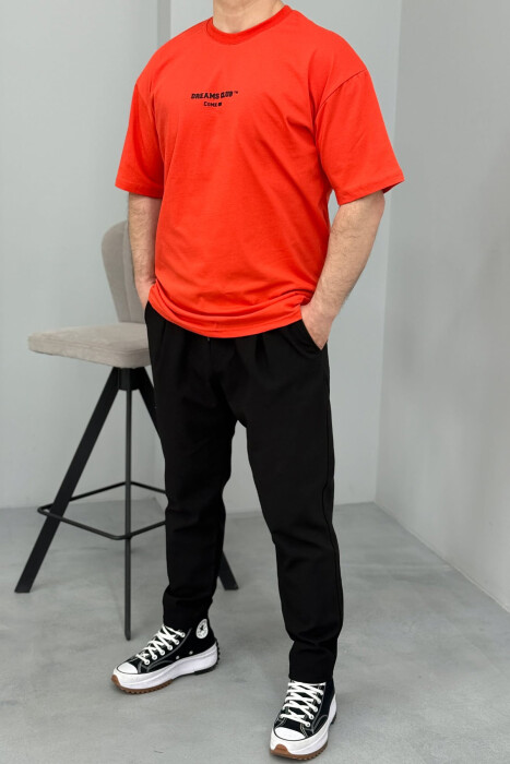 DREAMS CLUB WRITTING MEN T-SHIRT DARK ORANGE/POE - 2
