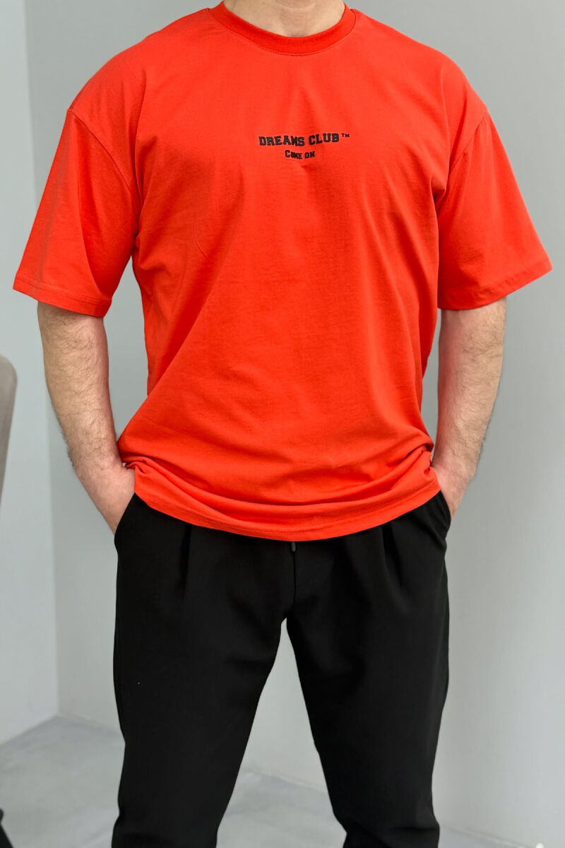 DREAMS CLUB WRITTING MEN T-SHIRT DARK ORANGE/POE - 3