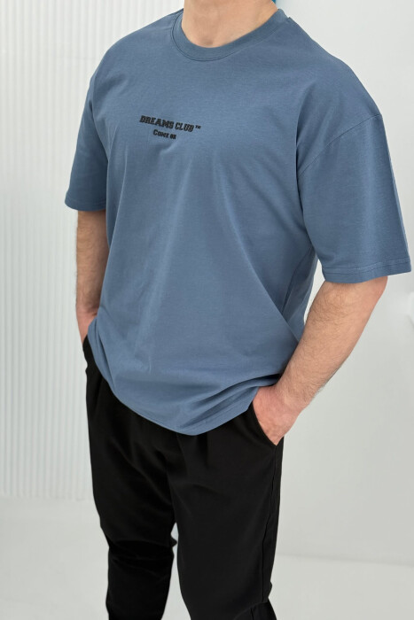 DREAMS CLUB WRITTING MEN T-SHIRT LIGHTBLUE/BZ - 1