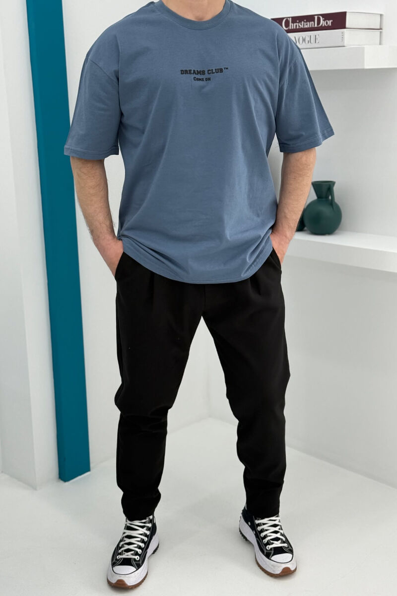 DREAMS CLUB WRITTING MEN T-SHIRT LIGHTBLUE/BZ - 2