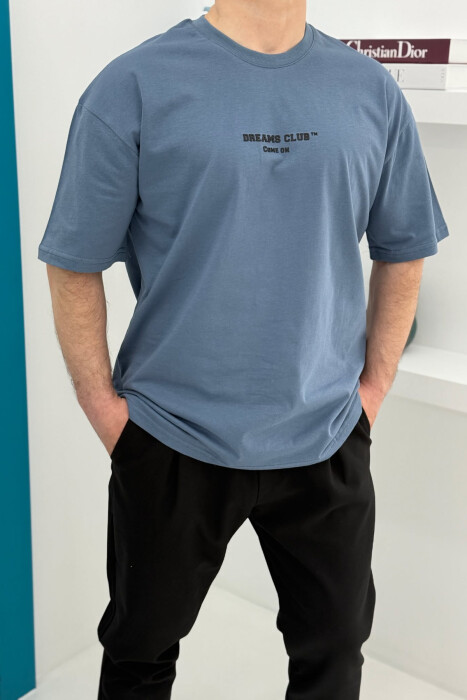 DREAMS CLUB WRITTING MEN T-SHIRT LIGHTBLUE/BZ - 3