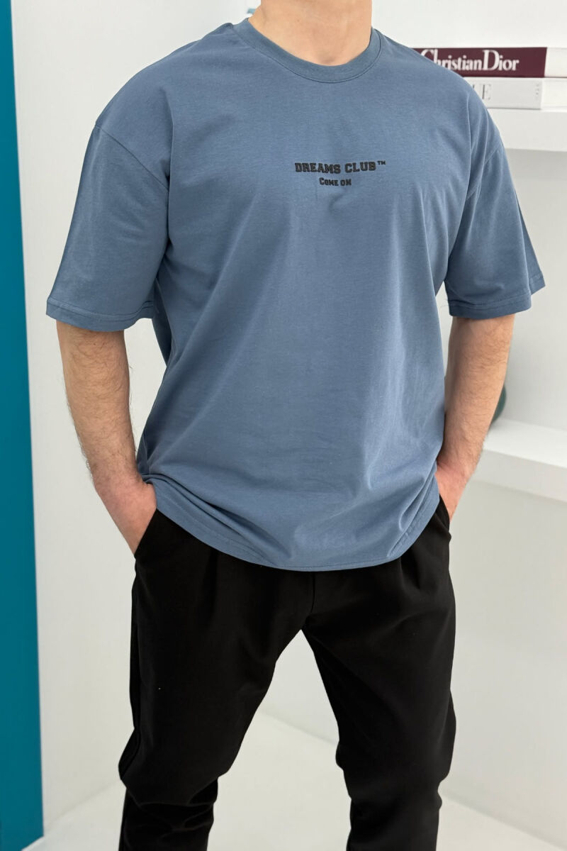 DREAMS CLUB WRITTING MEN T-SHIRT LIGHTBLUE/BZ - 3