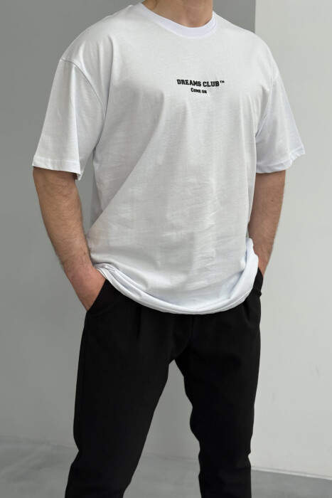 DREAMS CLUB WRITTING MEN T-SHIRT WHITE-E BARDHE 