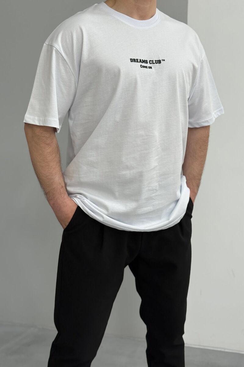 DREAMS CLUB WRITTING MEN T-SHIRT WHITE-E BARDHE - 1
